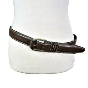 Fossil- Dark Brown 100% Leather Belt- Size 34/35